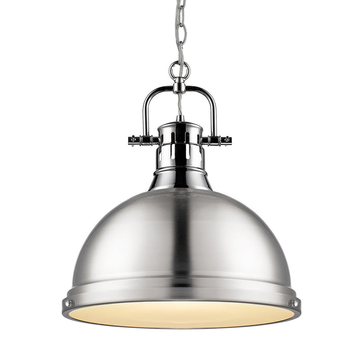 Golden - 3602-L CH-PW - One Light Pendant - Duncan - Chrome