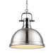 Golden - 3602-L CH-PW - One Light Pendant - Duncan - Chrome