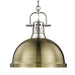 Golden - 3602-L PW-AB - One Light Pendant - Duncan - Pewter