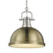 Golden - 3602-L PW-AB - One Light Pendant - Duncan - Pewter