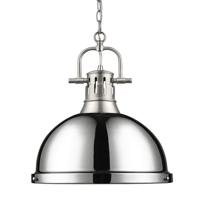 Golden - 3602-L PW-CH - One Light Pendant - Duncan - Pewter