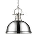 Golden - 3602-L PW-CH - One Light Pendant - Duncan - Pewter