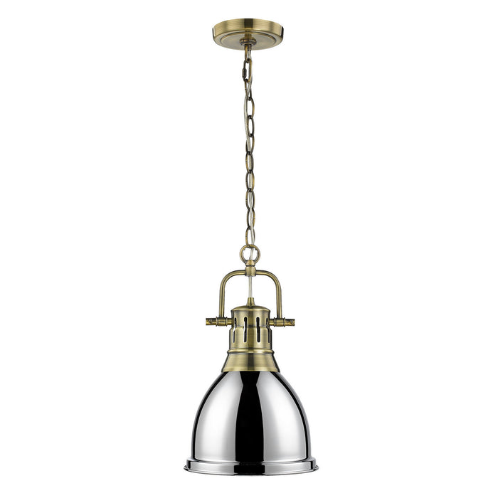 Golden - 3602-S AB-CH - One Light Pendant - Duncan - Aged Brass