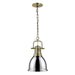 Golden - 3602-S AB-CH - One Light Pendant - Duncan - Aged Brass