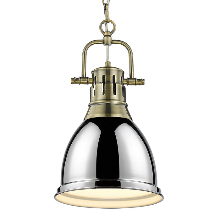 Golden - 3602-S AB-CH - One Light Pendant - Duncan - Aged Brass