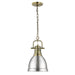 Golden - 3602-S AB-PW - One Light Pendant - Duncan - Aged Brass