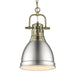 Golden - 3602-S AB-PW - One Light Pendant - Duncan - Aged Brass