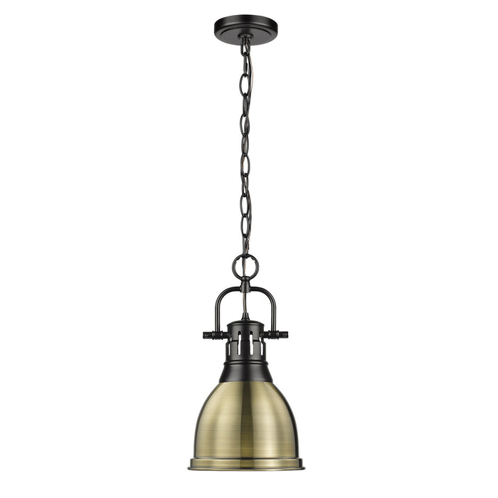 Golden - 3602-S BLK-AB - One Light Pendant - Duncan - Matte Black