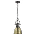 Golden - 3602-S BLK-AB - One Light Pendant - Duncan - Matte Black