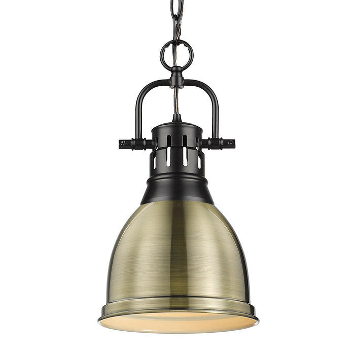 Golden - 3602-S BLK-AB - One Light Pendant - Duncan - Matte Black