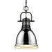 Golden - 3602-S BLK-CH - One Light Pendant - Duncan - Matte Black
