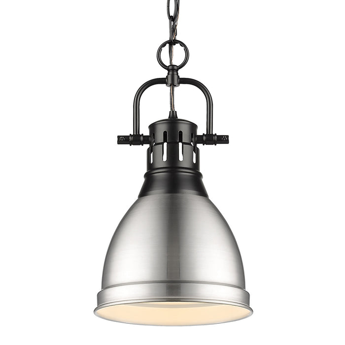 Golden - 3602-S BLK-PW - One Light Pendant - Duncan - Matte Black