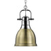 Golden - 3602-S CH-AB - One Light Pendant - Duncan - Chrome