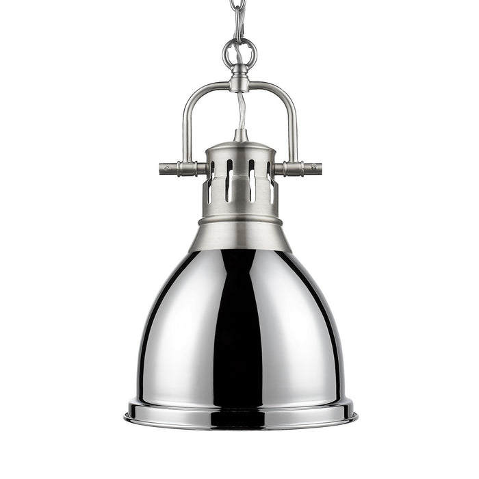 Golden - 3602-S PW-CH - One Light Pendant - Duncan - Pewter