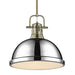 Golden - 3604-L AB-CH - One Light Pendant - Duncan - Aged Brass