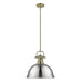 Golden - 3604-L AB-PW - One Light Pendant - Duncan - Aged Brass