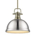 Golden - 3604-L AB-PW - One Light Pendant - Duncan - Aged Brass