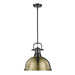 Golden - 3604-L BLK-AB - One Light Pendant - Duncan - Matte Black