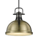 Golden - 3604-L BLK-AB - One Light Pendant - Duncan - Matte Black