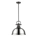 Golden - 3604-L BLK-CH - One Light Pendant - Duncan - Matte Black
