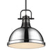 Golden - 3604-L BLK-CH - One Light Pendant - Duncan - Matte Black