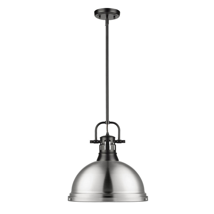 Golden - 3604-L BLK-PW - One Light Pendant - Duncan - Matte Black