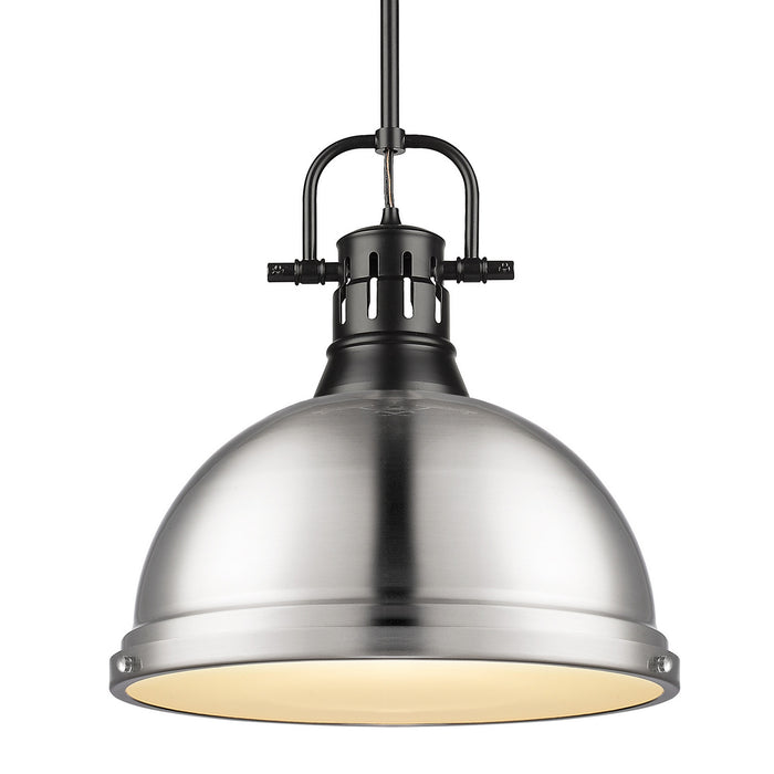 Golden - 3604-L BLK-PW - One Light Pendant - Duncan - Matte Black