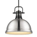 Golden - 3604-L BLK-PW - One Light Pendant - Duncan - Matte Black