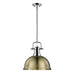 Golden - 3604-L CH-AB - One Light Pendant - Duncan - Chrome