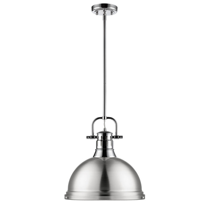 Golden - 3604-L CH-PW - One Light Pendant - Duncan - Chrome
