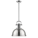 Golden - 3604-L CH-PW - One Light Pendant - Duncan - Chrome