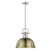 Golden - 3604-L PW-AB - One Light Pendant - Duncan - Pewter