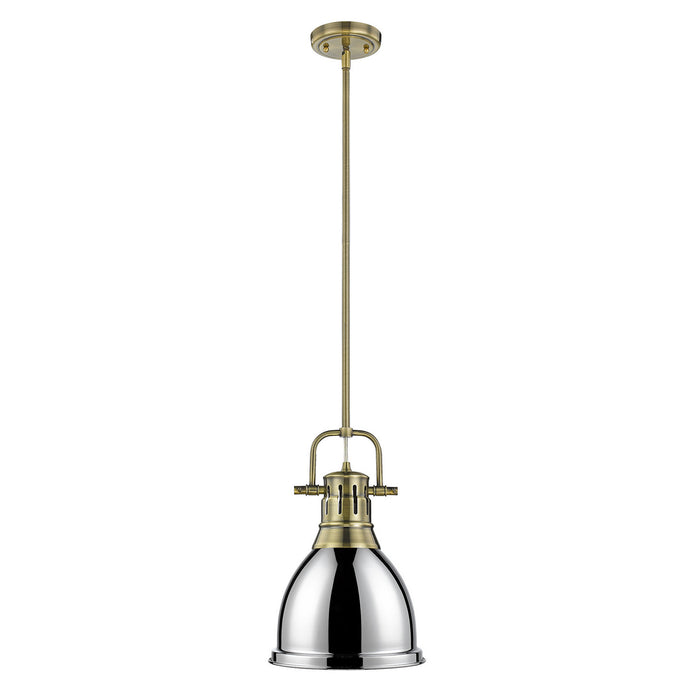Golden - 3604-S AB-CH - One Light Pendant - Duncan - Aged Brass
