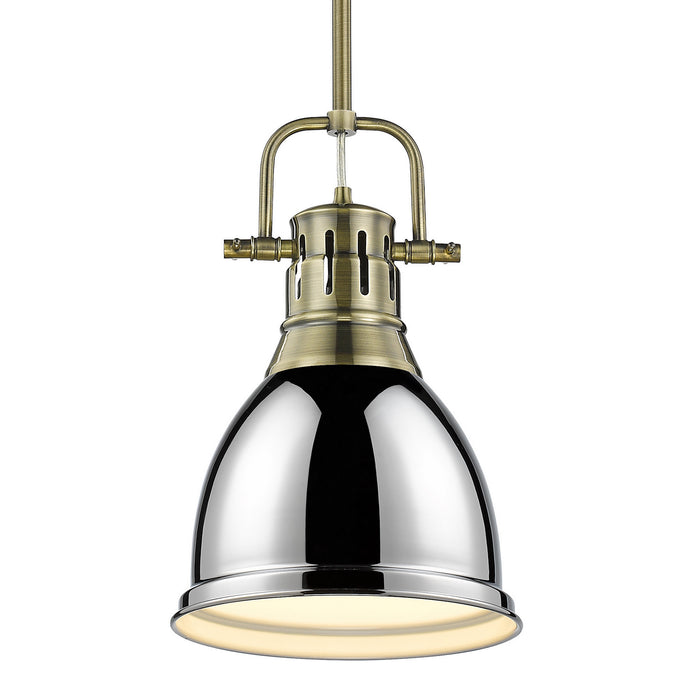 Golden - 3604-S AB-CH - One Light Pendant - Duncan - Aged Brass