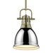 Golden - 3604-S AB-CH - One Light Pendant - Duncan - Aged Brass