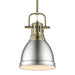 Golden - 3604-S AB-PW - One Light Pendant - Duncan - Aged Brass