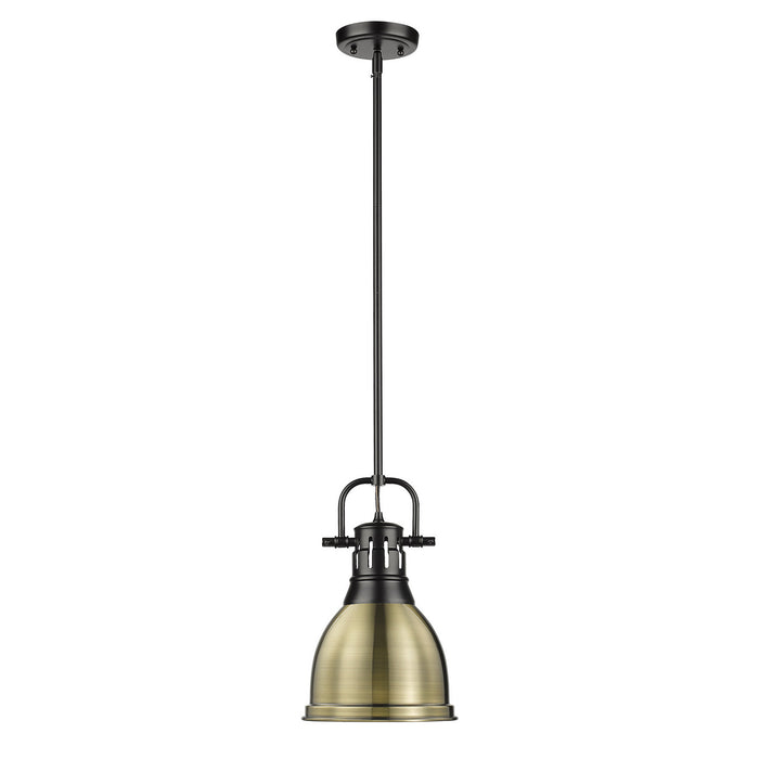 Golden - 3604-S BLK-AB - One Light Pendant - Duncan - Matte Black