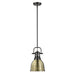 Golden - 3604-S BLK-AB - One Light Pendant - Duncan - Matte Black
