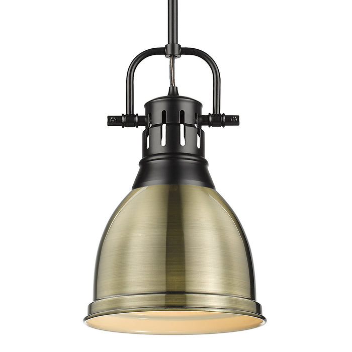 Golden - 3604-S BLK-AB - One Light Pendant - Duncan - Matte Black