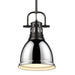 Golden - 3604-S BLK-CH - One Light Pendant - Duncan - Matte Black