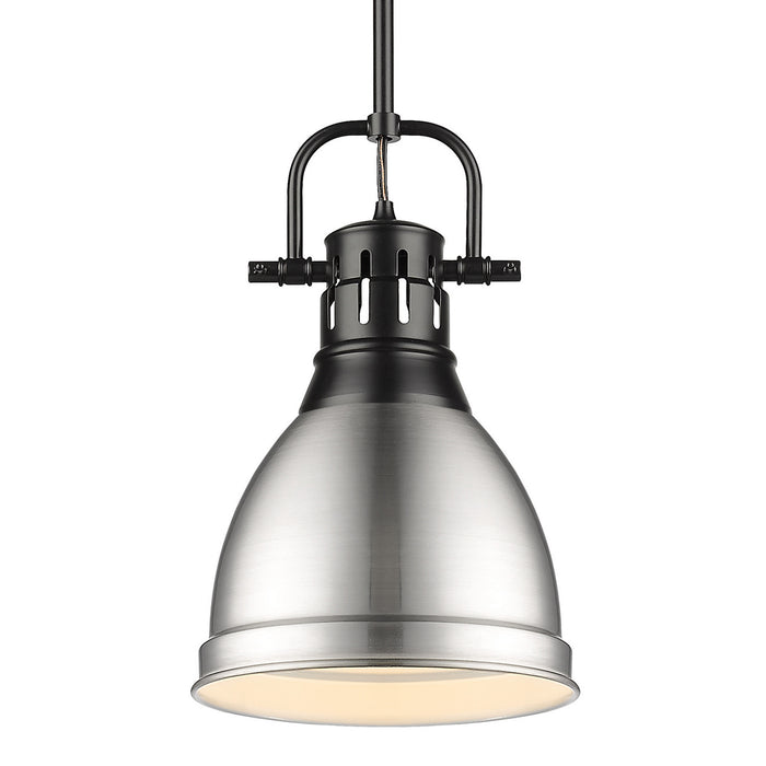 Golden - 3604-S BLK-PW - One Light Pendant - Duncan - Matte Black