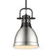 Golden - 3604-S BLK-PW - One Light Pendant - Duncan - Matte Black