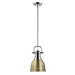 Golden - 3604-S CH-AB - One Light Pendant - Duncan - Chrome