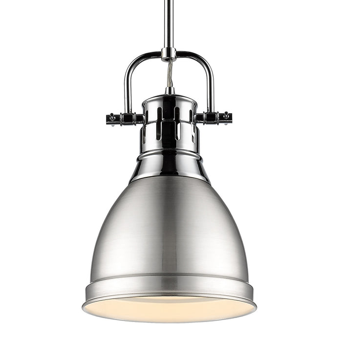 Golden - 3604-S CH-PW - One Light Pendant - Duncan - Chrome