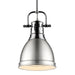 Golden - 3604-S CH-PW - One Light Pendant - Duncan - Chrome