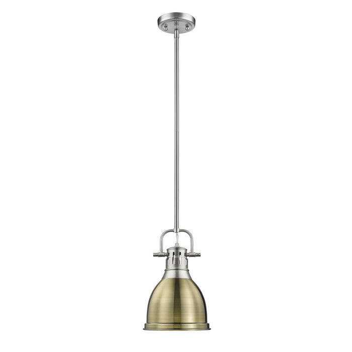 Golden - 3604-S PW-AB - One Light Pendant - Duncan - Pewter