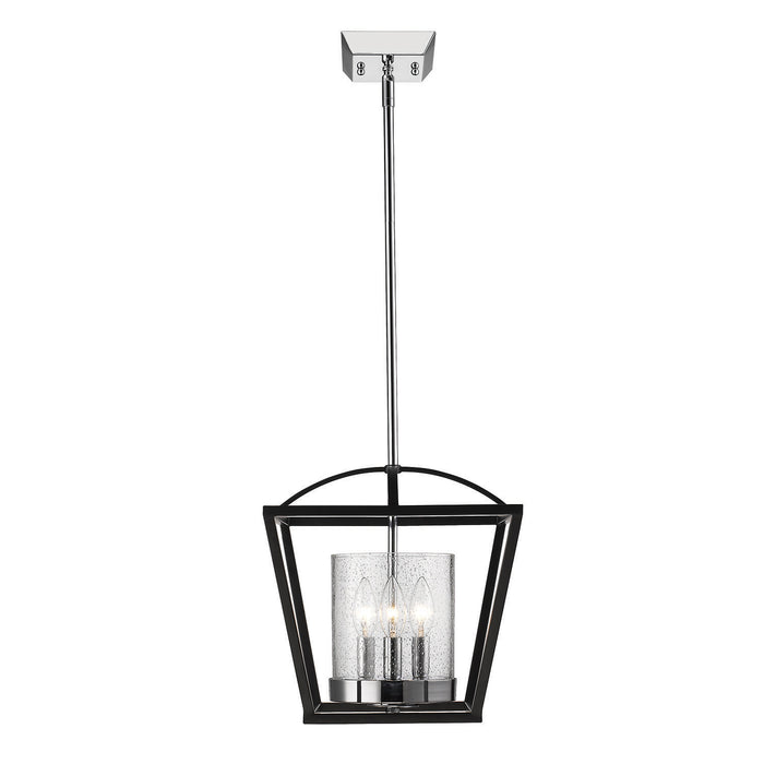 Golden - 4309-M3 BLK-SD - Three Light Mini Chandelier - Mercer - Matte Black