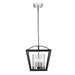 Golden - 4309-M3 BLK-SD - Three Light Mini Chandelier - Mercer - Matte Black