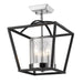 Golden - 4309-M3 BLK-SD - Three Light Mini Chandelier - Mercer - Matte Black