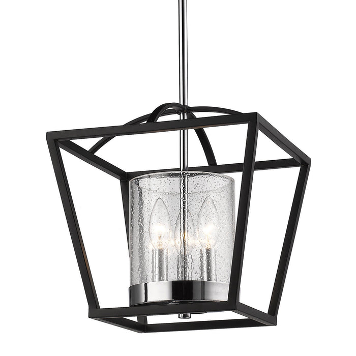 Golden - 4309-M3 BLK-SD - Three Light Mini Chandelier - Mercer - Matte Black